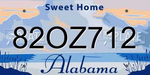 82OZ712 Alabama License Plate