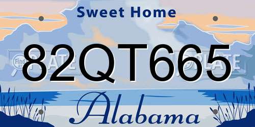 82QT665 Alabama License Plate