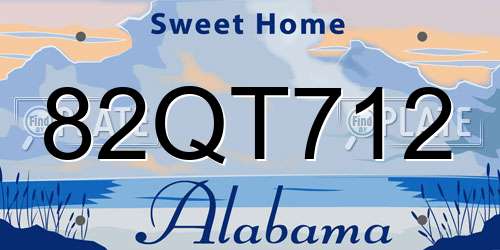 82QT712 Alabama License Plate