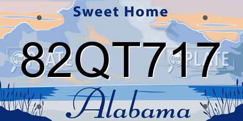 82QT717 Alabama License Plate