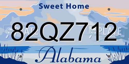 82QZ712 Alabama License Plate