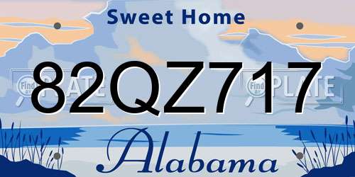 82QZ717 Alabama License Plate