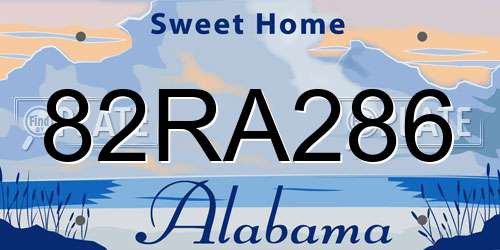 82RA286 Alabama License Plate