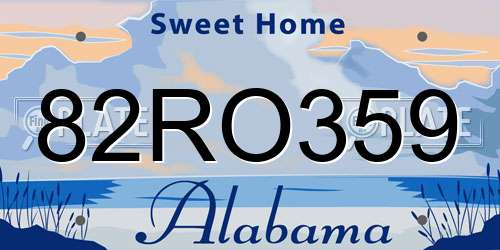 82RO359 Alabama License Plate