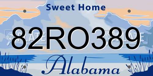 82RO389 Alabama License Plate