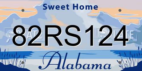 82RS124 Alabama License Plate