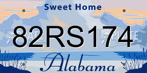 82RS174 Alabama License Plate