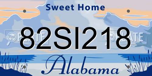 82SI218 Alabama License Plate