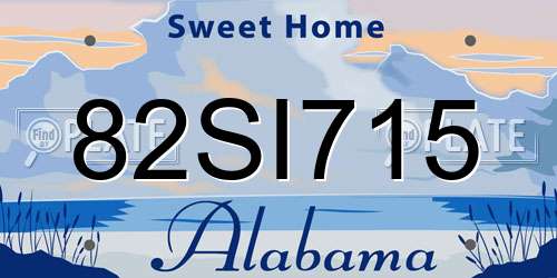 82SI715 Alabama License Plate