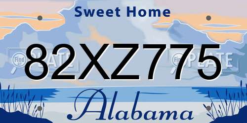 82XZ775 Alabama License Plate
