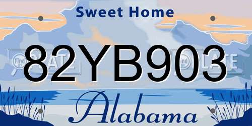 82YB903 Alabama License Plate