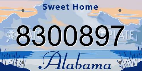 8300897 Alabama License Plate