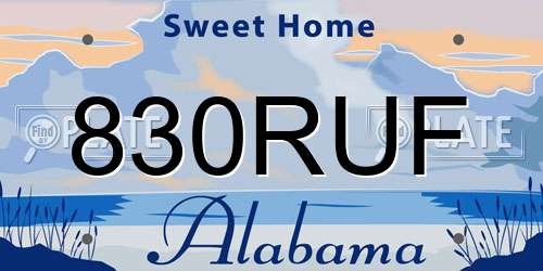 830RUF Alabama License Plate