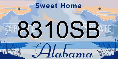 8310SB Alabama License Plate