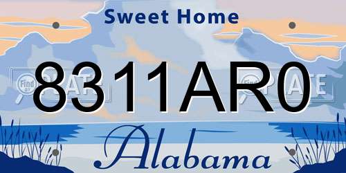 8311AR0 Alabama License Plate