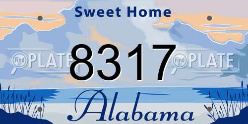 8317 Alabama License Plate