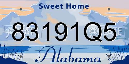 83191Q5 Alabama License Plate