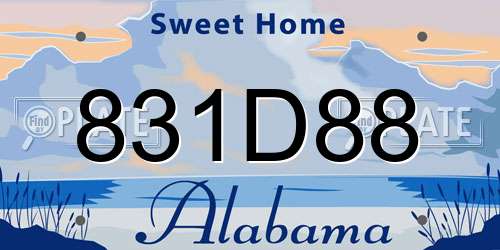831D88 Alabama License Plate