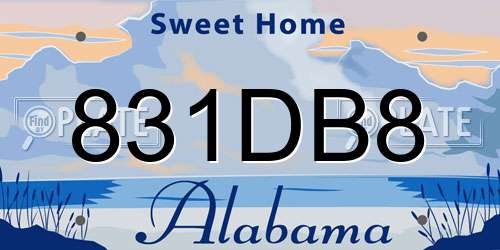 831DB8 Alabama License Plate