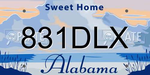 831DLX Alabama License Plate