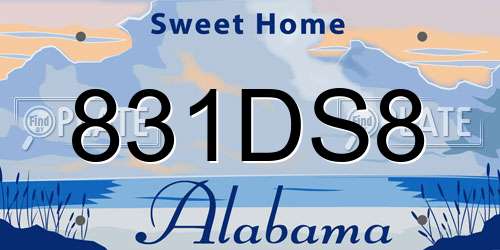 831DS8 Alabama License Plate