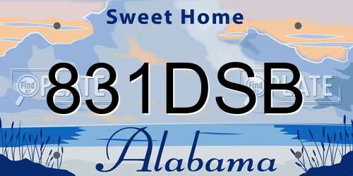 831DSB Alabama License Plate