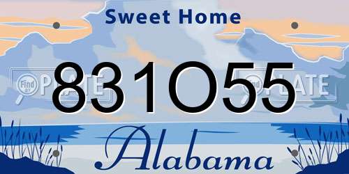 831O55 Alabama License Plate