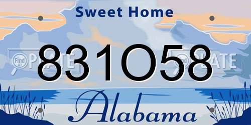 831O58 Alabama License Plate