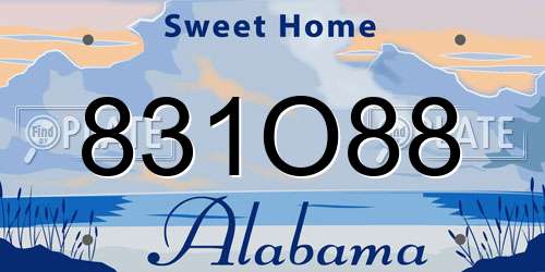 831O88 Alabama License Plate