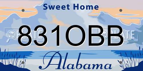831OBB Alabama License Plate