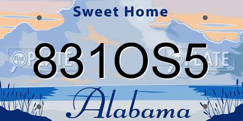 831OS5 Alabama License Plate