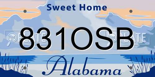 831OSB Alabama License Plate