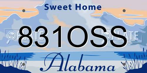 831OSS Alabama License Plate