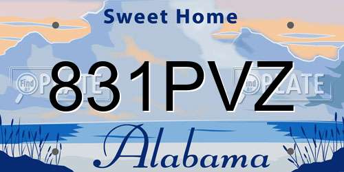 831PVZ Alabama License Plate