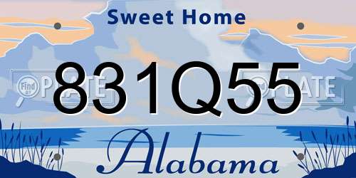 831Q55 Alabama License Plate
