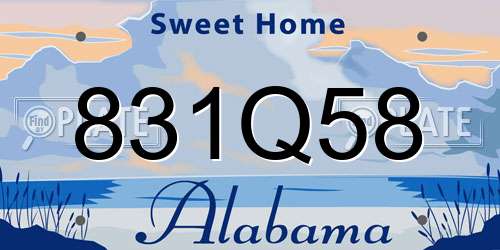 831Q58 Alabama License Plate