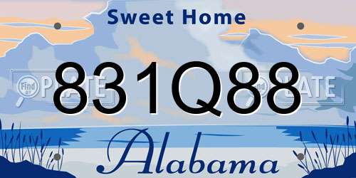 831Q88 Alabama License Plate