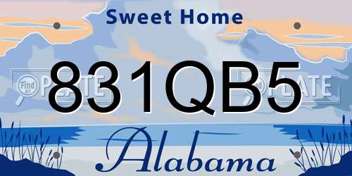 831QB5 Alabama License Plate