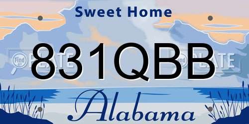 831QBB Alabama License Plate