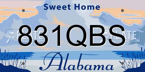 831QBS Alabama License Plate
