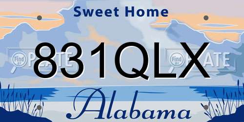 831QLX Alabama License Plate