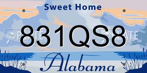 831QS8 Alabama License Plate