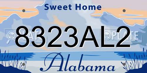 8323AL2 Alabama License Plate
