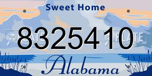 8325410 Alabama License Plate