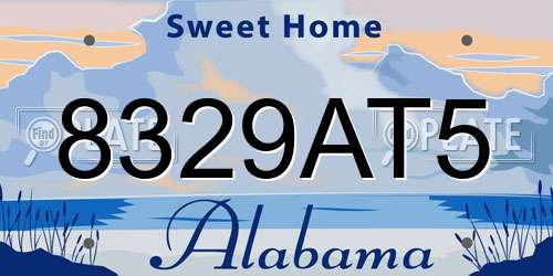 8329AT5 Alabama License Plate