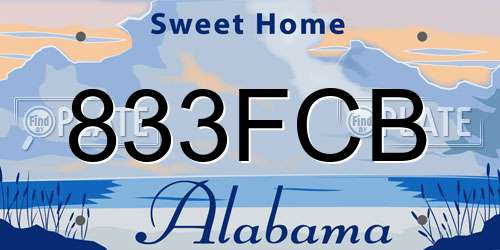 833FCB Alabama License Plate
