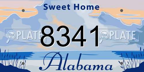 8341 Alabama License Plate