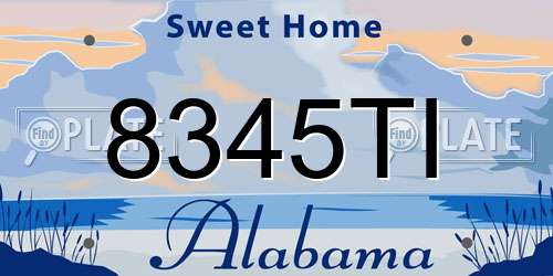 8345TI Alabama License Plate