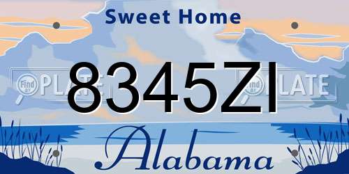 8345ZI Alabama License Plate