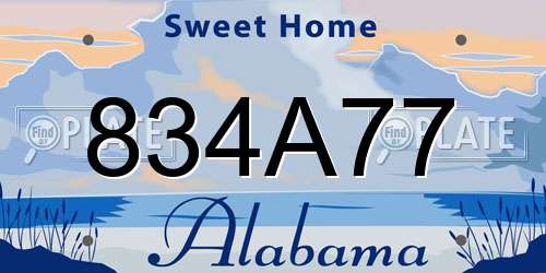 834A77 Alabama License Plate